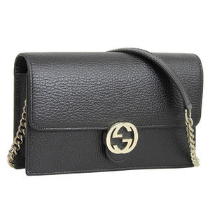 Gucci Outlet Shoulder Bag Leather Black